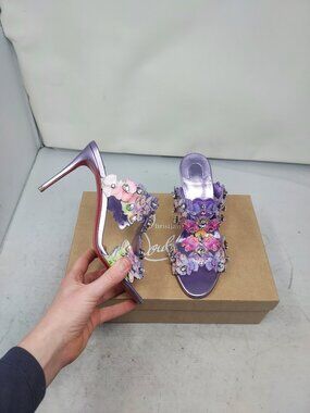 Christian Louboutin Purple Flora Jewel Heel Sandal